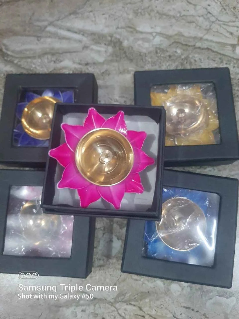 Lotus Design Brass Diya for Home Temple and Festive Decor