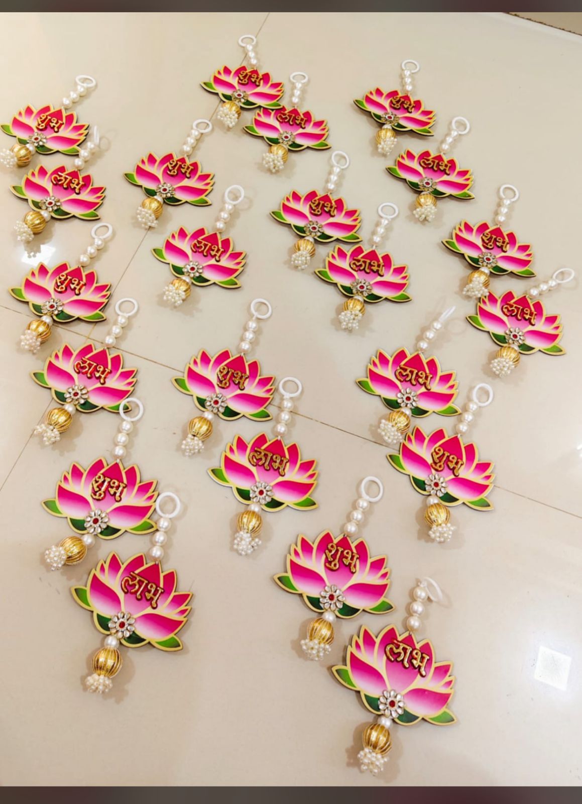 Lotus design Shubh Labh wall hanging for main door and pooja room decor