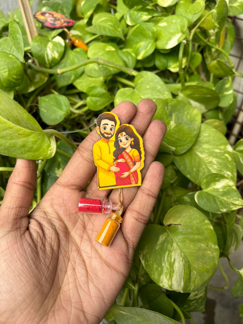 Maternity theme haldi kumkum thamboolam set for traditional seemantham ceremony