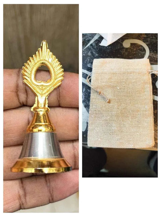 Morpankh Bell in Eco Friendly Jute Bag for Puja & Gifting