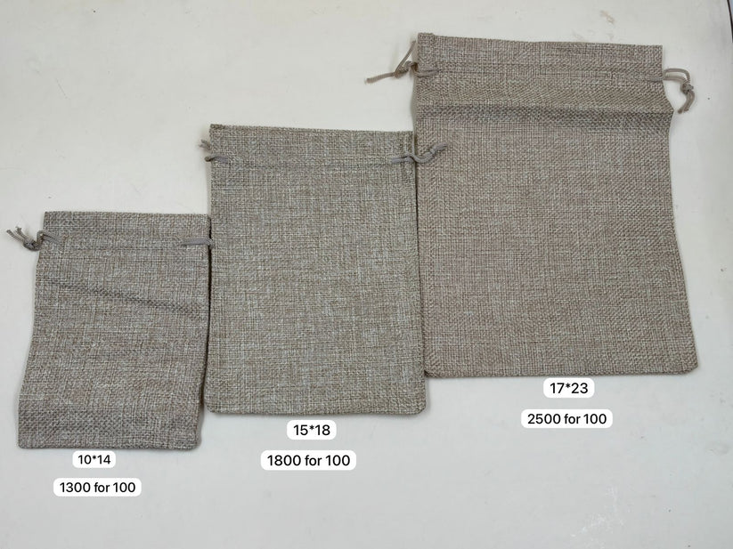 Handmade plain jute potli bag ideal for puja prasad packing, wedding favors, and festive gifting