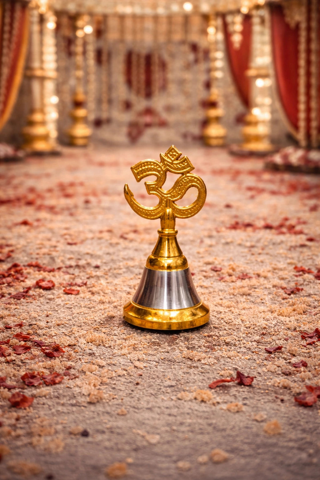 Traditional shaadi phera bell with Om design for puja and wedding use