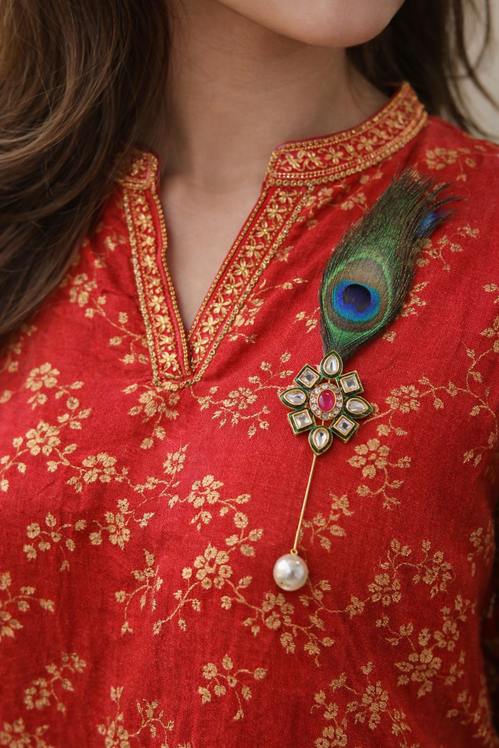 Peacock Morphank Lepan Pin traditional wedding brooch for men