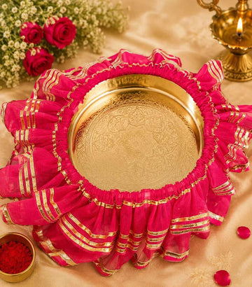 Decorative Lota and Thali Cover Set for Pooja, Temple Rituals & Festive Ceremonies (Set )