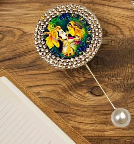 Radha Krishna Lepan Pin for Bridal & Festive Styling