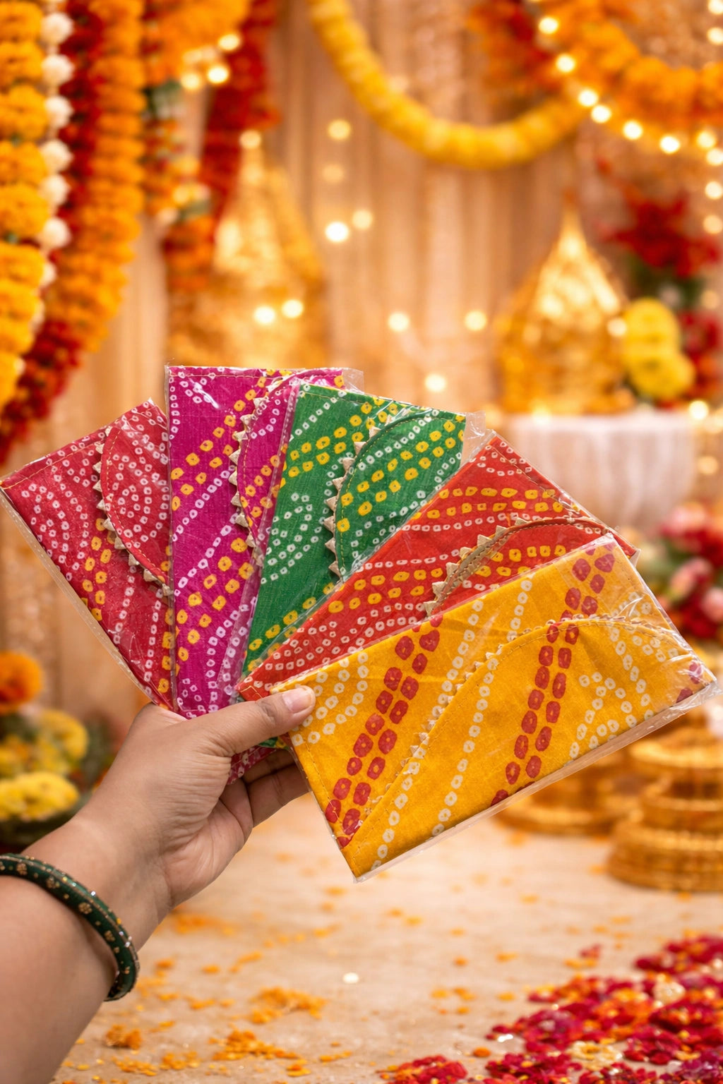 Rajasthani Bandhej envelope for wedding shagun gift packaging