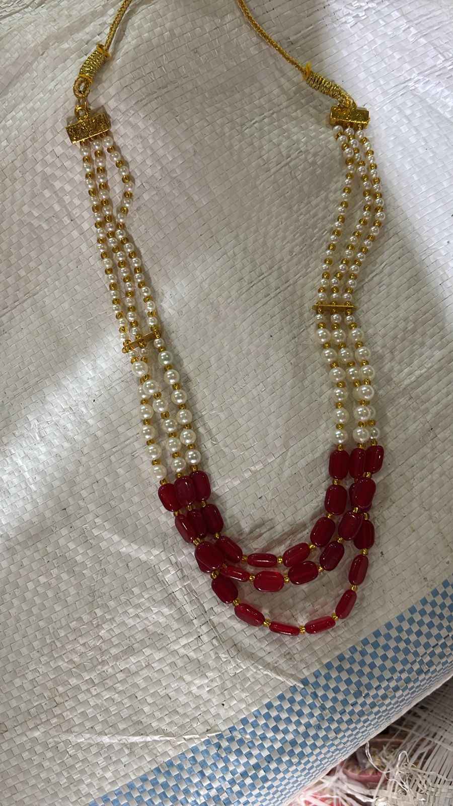 Elegant pearl reception mala for wedding swagat ceremony