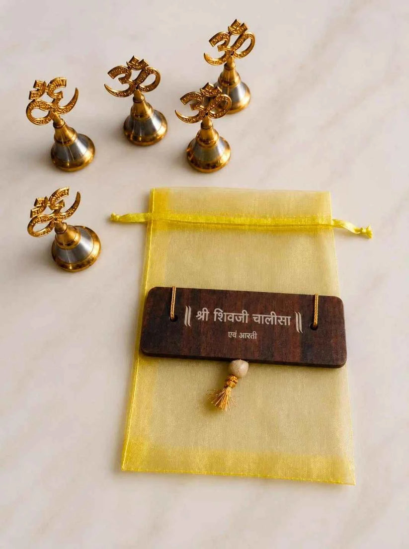 Sawan Hamper with Shiv Chalisa & Brass Om Bell for Puja Gift