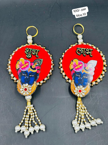 Shreenath Ji Shubh Labh pair wall hanging for home entrance and pooja room