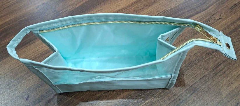 Stylish Leather Finish Cosmetic Pouch Travel Makeup Bag for Women
