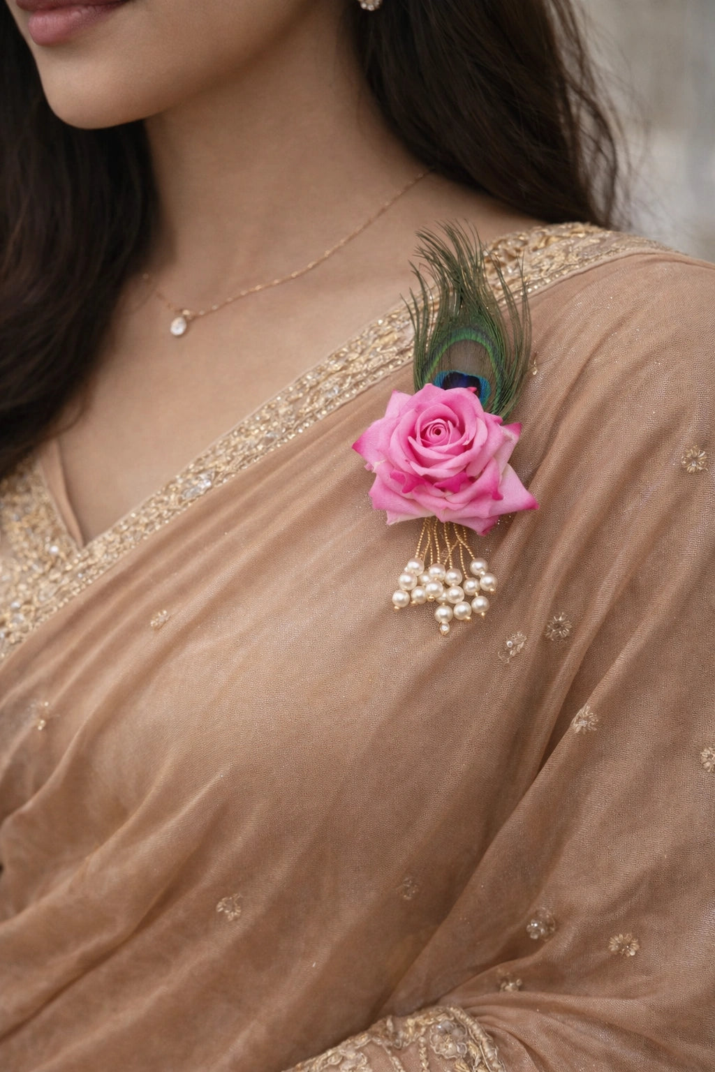 Designer floral lapel pin for suit and coat styling