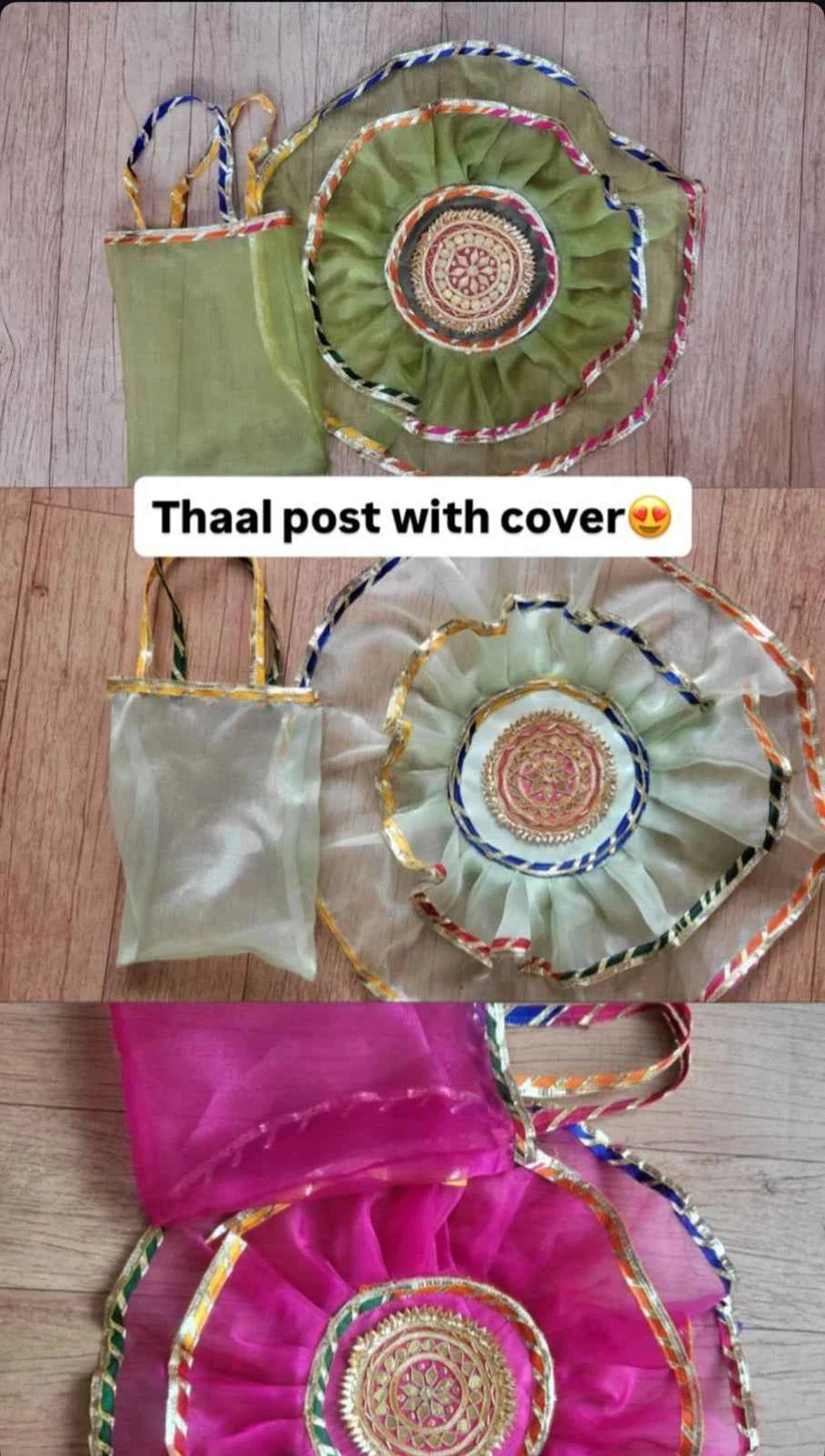 Designer Thaal Potli with Protective Cover for Puja and Gifts