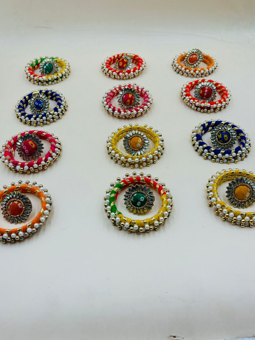 Handcrafted Bandhani bangle with matching ring set perfect for wedding guests, festive gifting and traditional celebrations