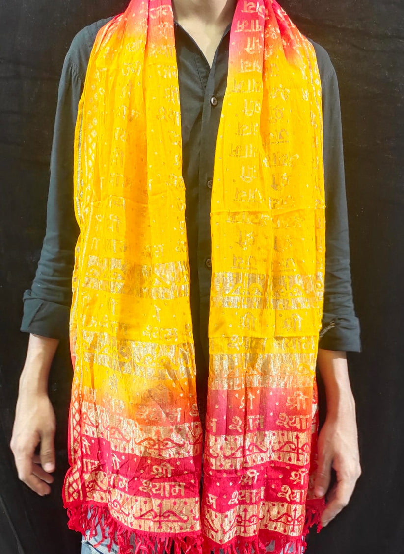 Traditional Khatu Shyam Ji printed Bandhani chunri