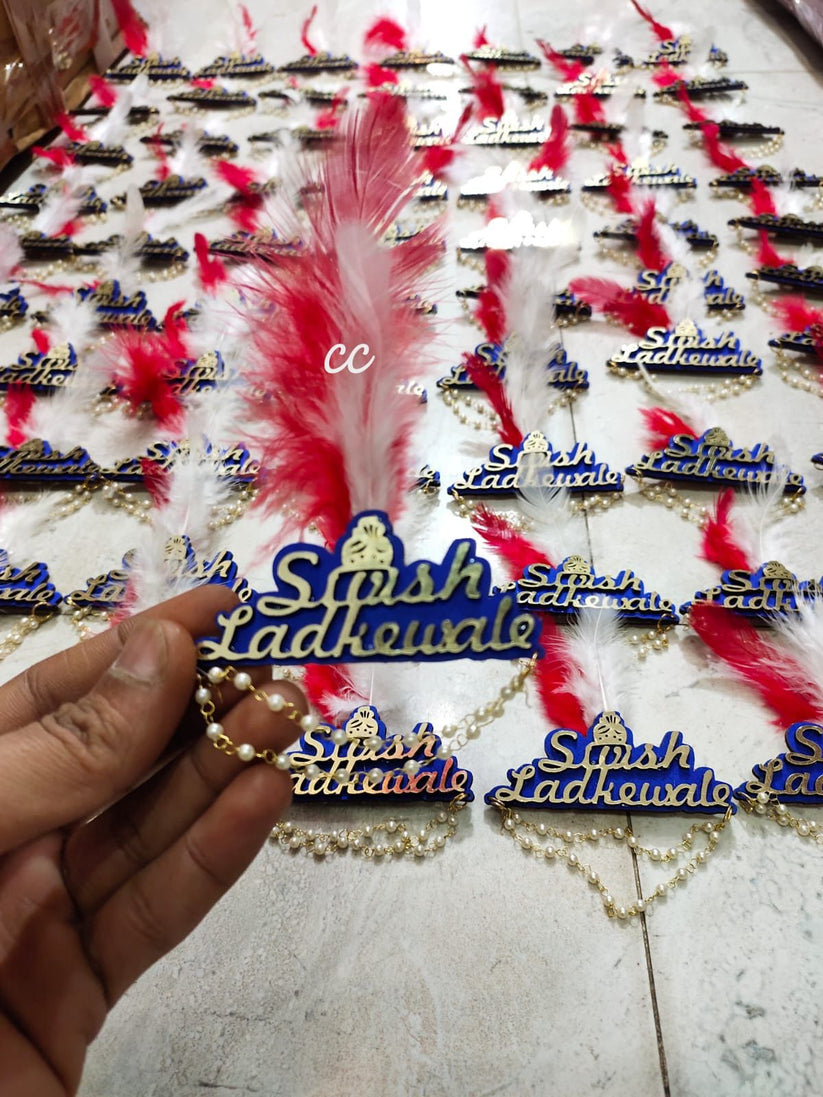 Traditional ladkewale brooch pin for groom side guests perfect for Indian wedding celebrations