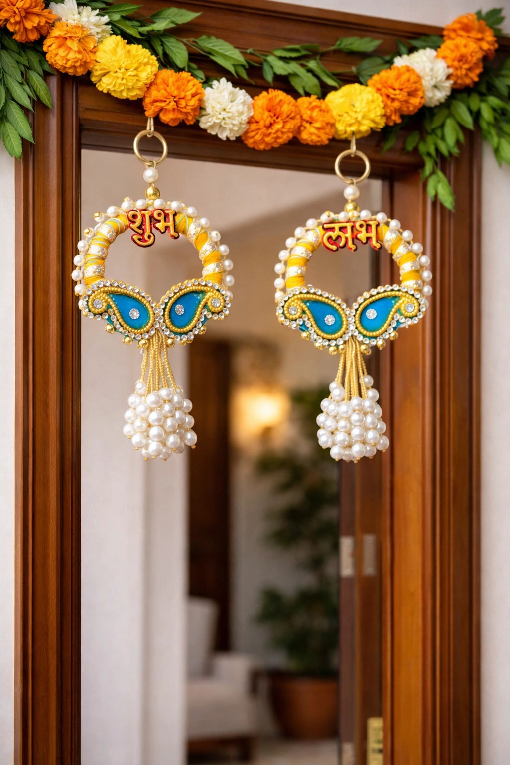 Traditional Shubh Labh Hanging for Home Entrance