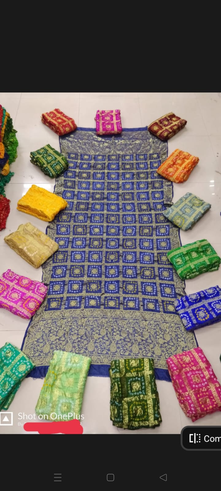 Multicolor Bandhani Chunri Dupatta Collection with Golden Print ( 1 Piece ) - Chaukhat Hampers