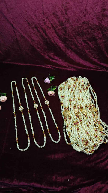 One Layer Pearl Design Swagat Mala for Wedding Entry