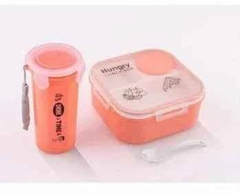 Durable Plastic Bottle Tiffin Combo Set for School and Office Use