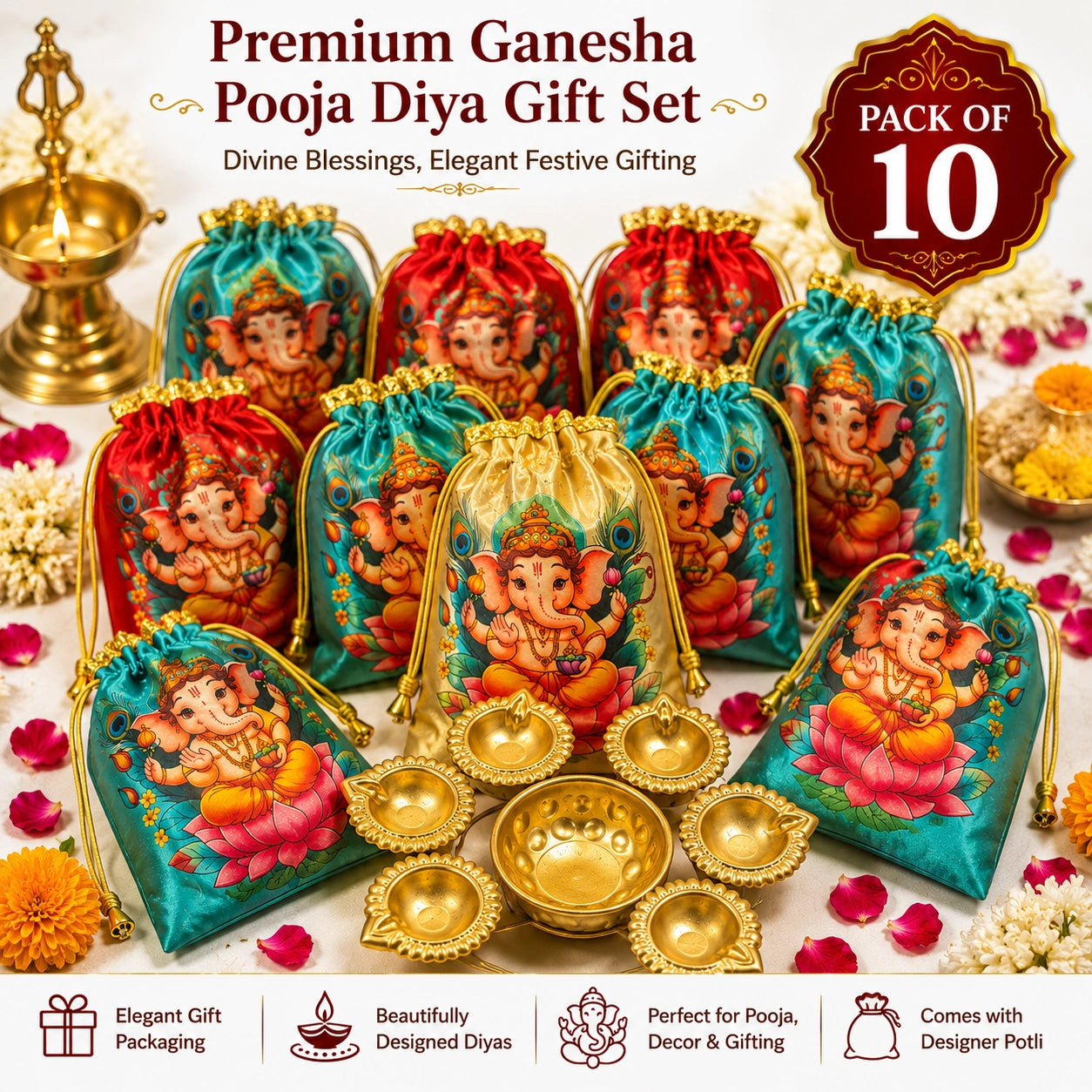 Ganesh Ji Potli & Urli Gift Set