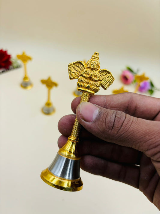 Wedding Phera Bell 4 Inch Garud Design – Metal Pooja Bell for Marriage Rituals, Kirtan, Pooja & Return Gifts
