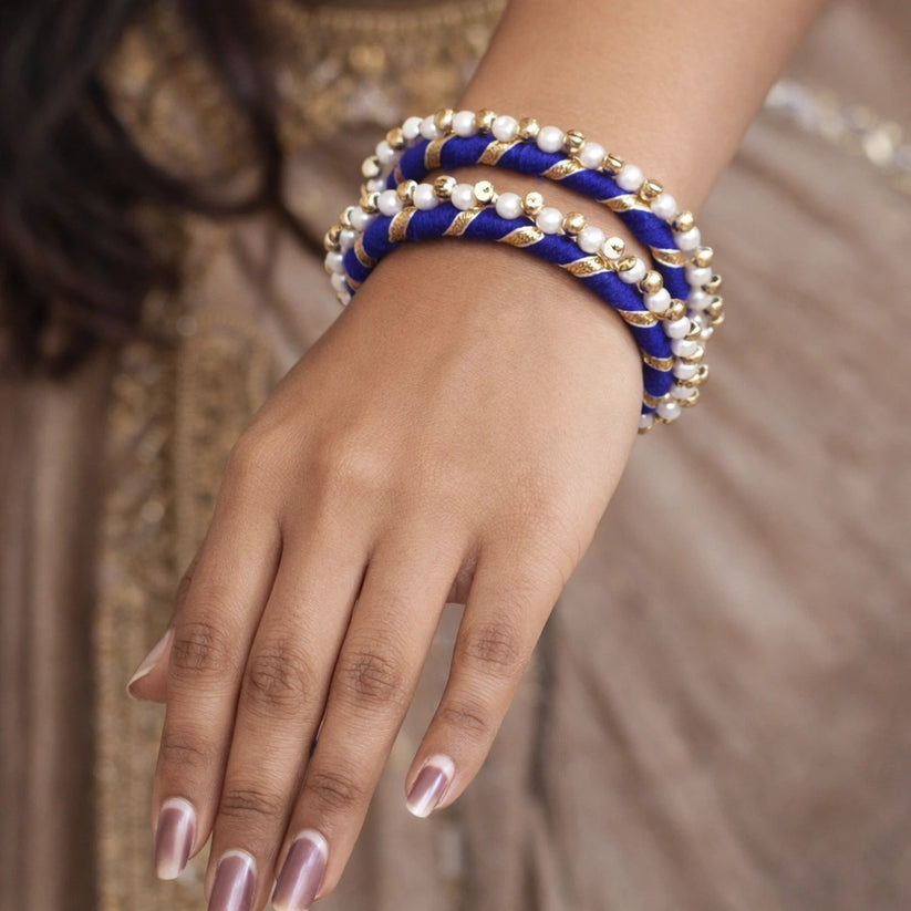 Handcrafted designer moti kangan with pearl detailing for festive and traditional wear