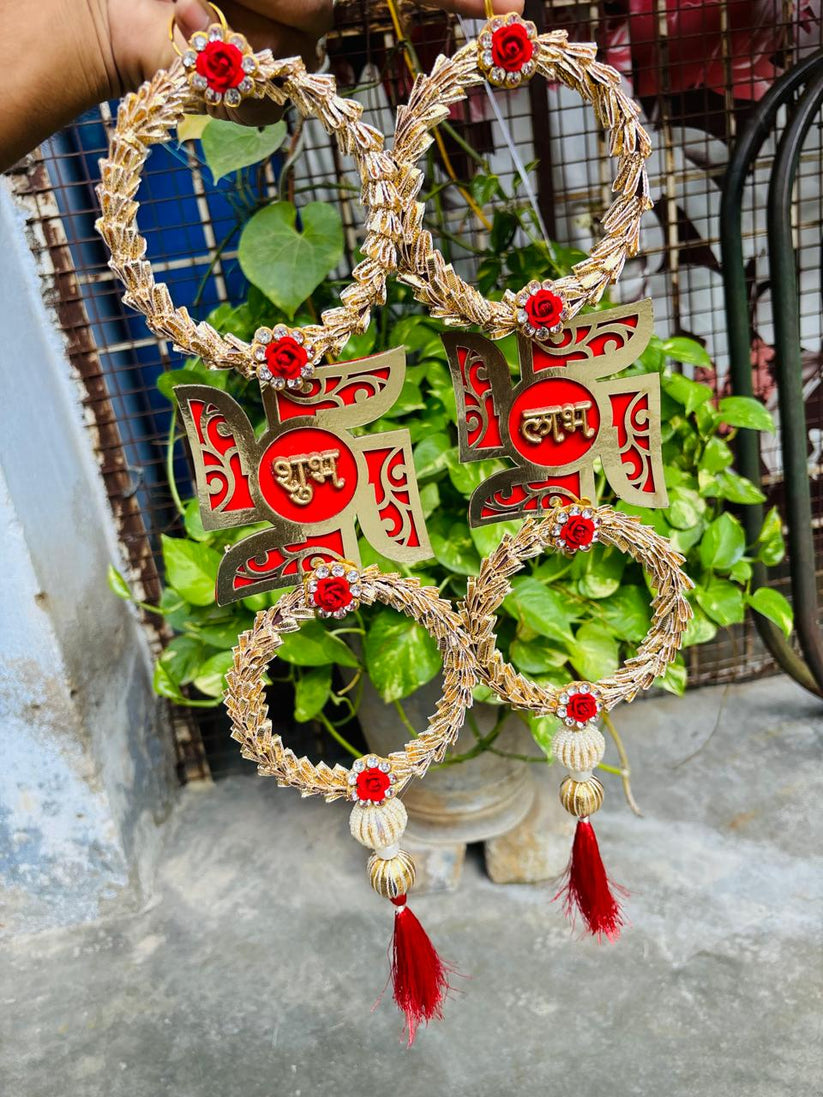 Auspicious sathiya shubh labh pair decor