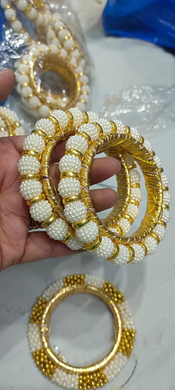Heavy pearl bracelet for women designed for wedding and festive ethnic wear