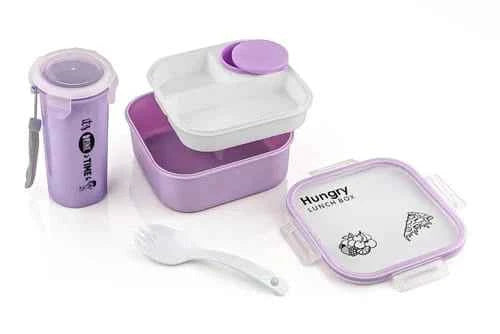 Durable Plastic Bottle Tiffin Combo Set for School and Office Use