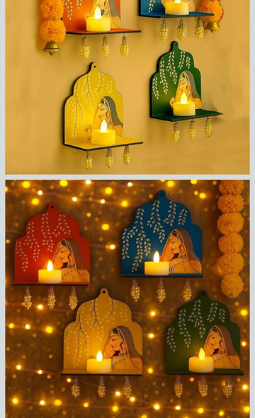 Rajasthani Jharoka tea light holder wall hanging for Diwali decoration