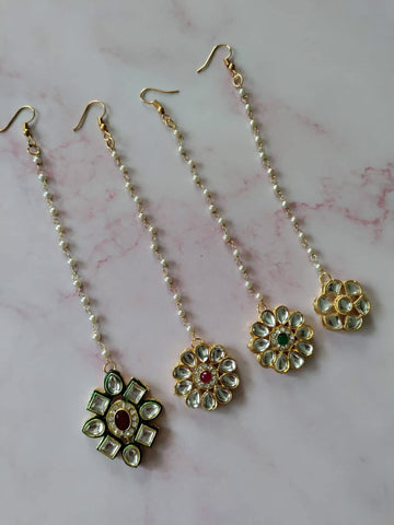 Kundan design maang tikka for bridal and wedding wear