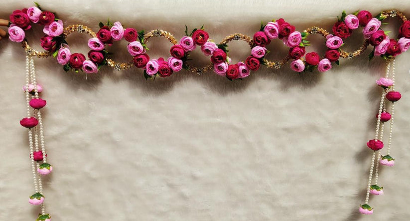 Lotus flower hanging bandarwal for home entrance, pooja room and festive decoration