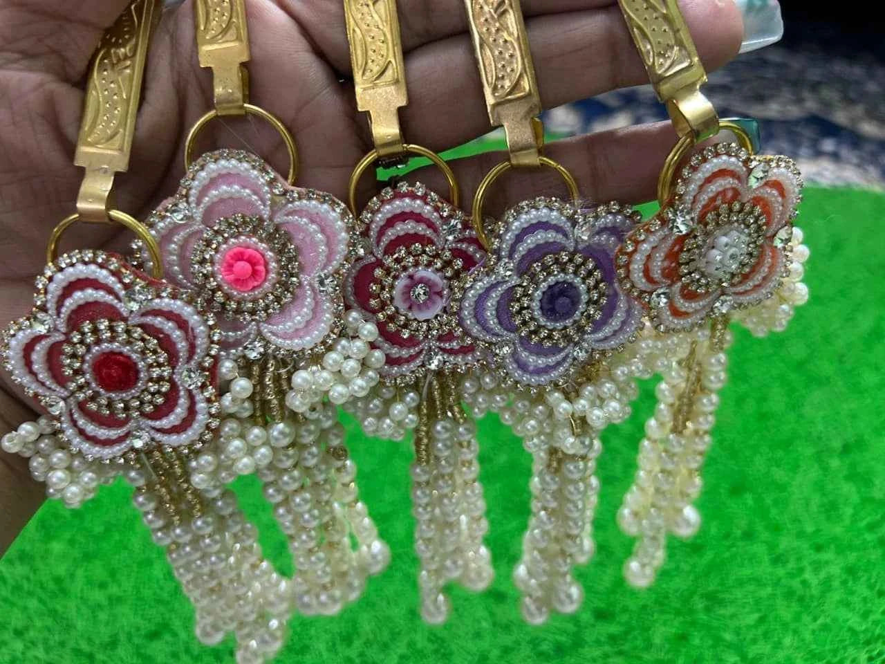 Traditional Pearl Satka Hathphool Style Bracelet for Women