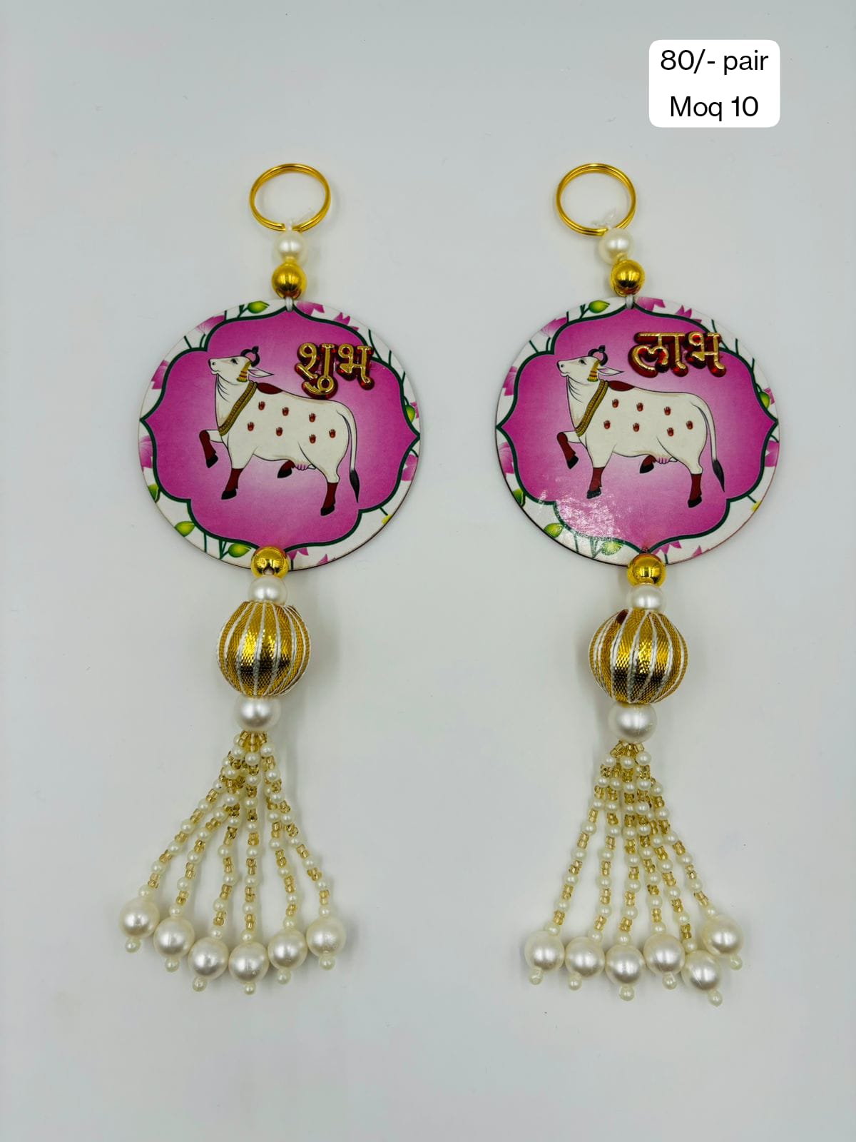 Pichwai design Shubh Labh pair for home entrance and mandir wall décor