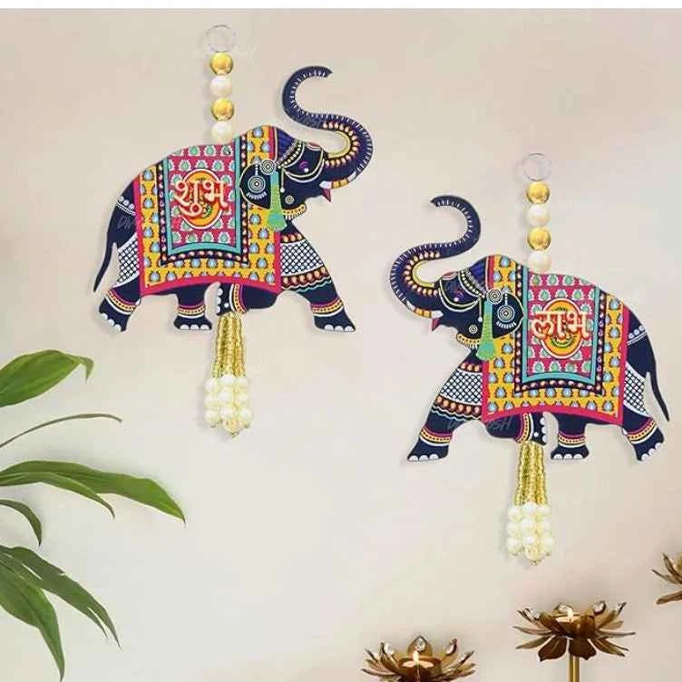 Elephant Shubh Labh Wall Hanging for Diwali & Griha Pravesh