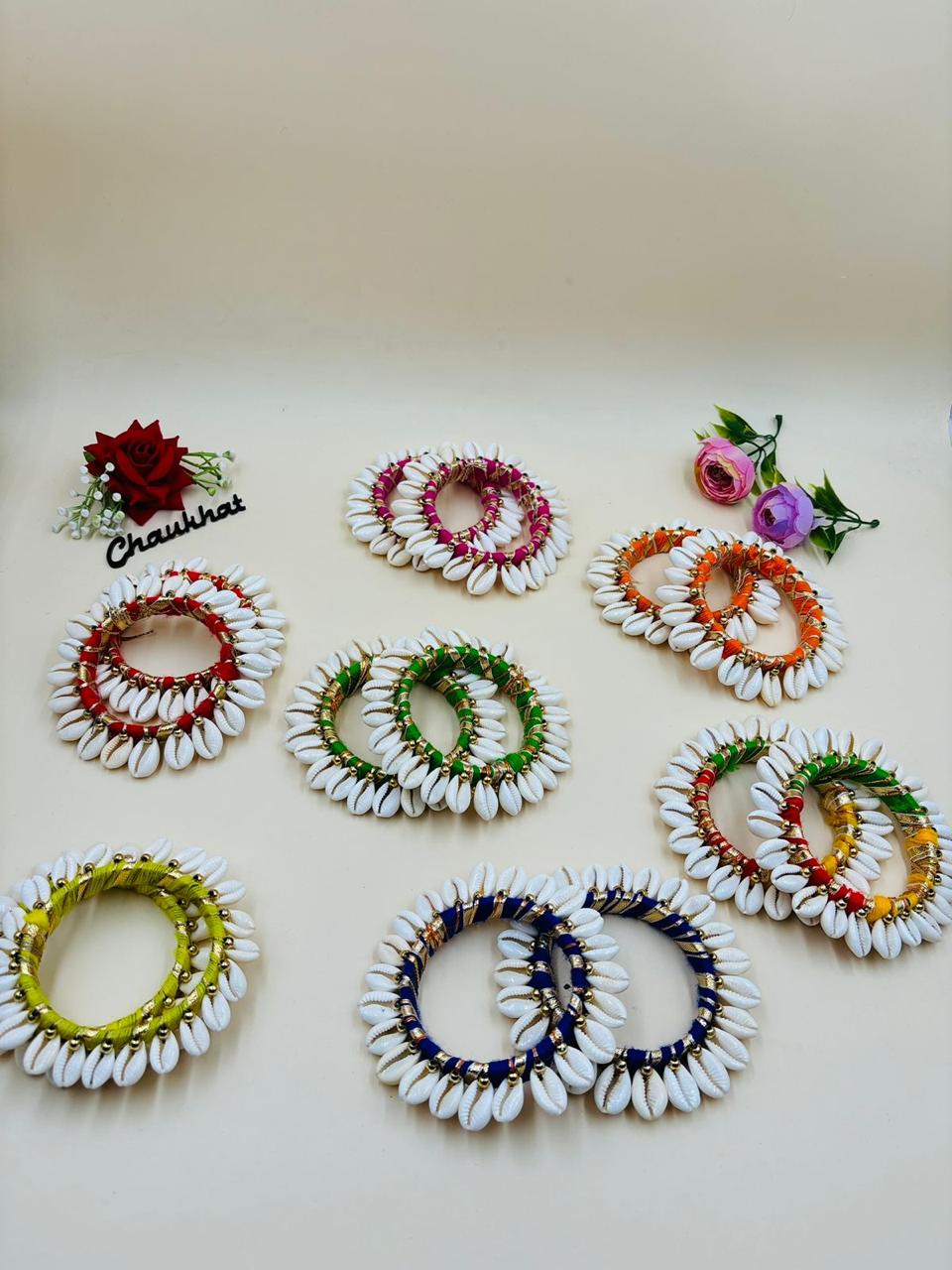 Traditional shell kodi kangan handmade bangles perfect for festive and ethnic wear