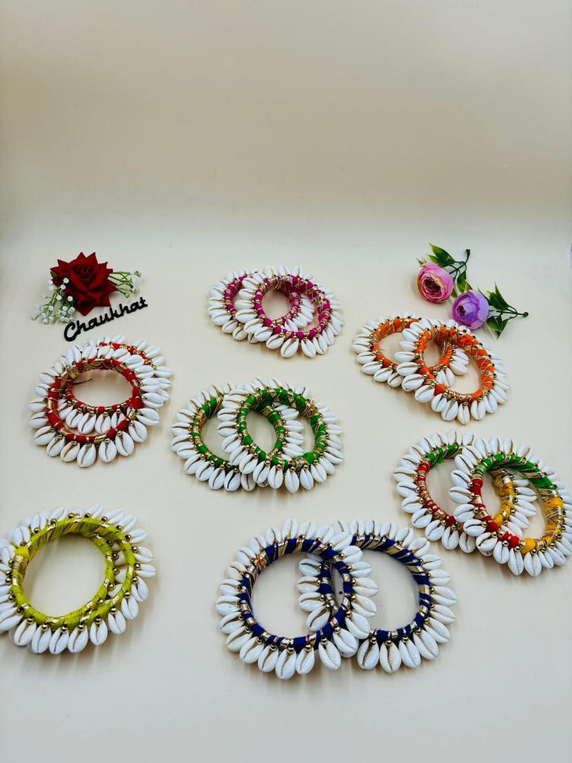 Traditional shell kodi kangan handmade bangles perfect for festive and ethnic wear