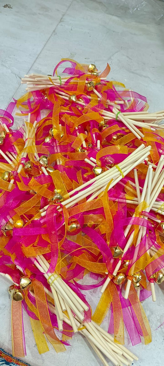 Traditional wedding phera rattle with single gungroo used in Hindu marriage ceremony